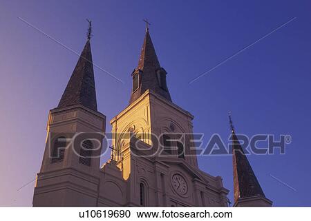 Stock Image -  New Orleans, LA, Louisiana, French Quarter, St. Louis Cathedral. Fotosearch