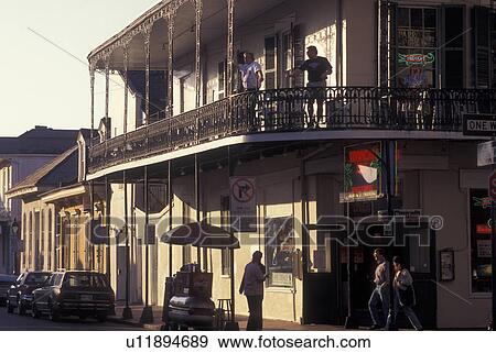 New Orleans, LA, Louisiana, French Quarter, Bourbon Street View Large Photo Image Stock Photo - New Orleans, LA, Louisiana, French Quarter, Bourbon Street. Fotosearch