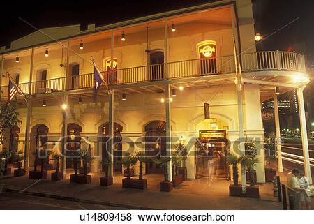 Stock Photo -  New Orleans, LA, Louisiana, French Quarter, Hard Rock CafT, evening. Fotosearch