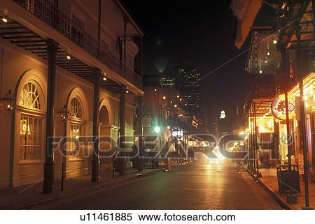 New Orleans, LA, Louisiana, French Quarter, Bourbon Street, evening View Large Photo Image Stock Photography - New Orleans, LA, Louisiana, French Quarter, Bourbon Street, evening. Fotosearch