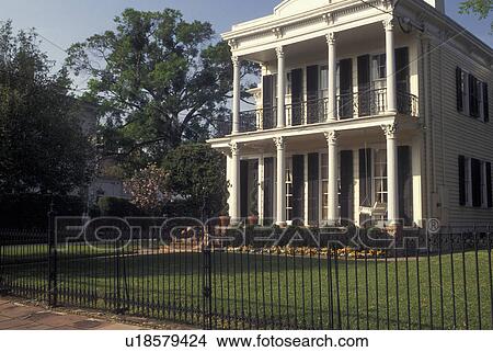 New Orleans, LA, Louisiana, Garden District, 1420 First, a Greek Revival House View Large Photo Image Picture - New Orleans, LA, Louisiana, Garden District, 1420 First, a Greek Revival House. Fotosearch