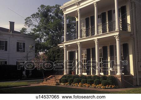 Stock Photography -  New Orleans, LA, Louisiana, Garden District, 1420 First, a Greek Revival House. Fotosearch