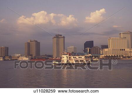 New Orleans, LA, Louisiana, Mississippi River, skyline, Canal Street Ferry View Large Photo Image Stock Photo - New Orleans, LA, Louisiana, Mississippi River, skyline, Canal Street Ferry. Fotosearch