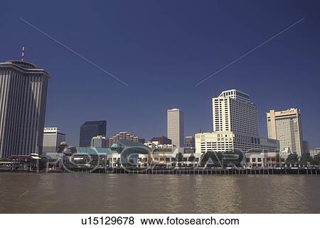 Stock Photo -  New Orleans, LA, Louisiana, Mississippi River, skyline. Fotosearch