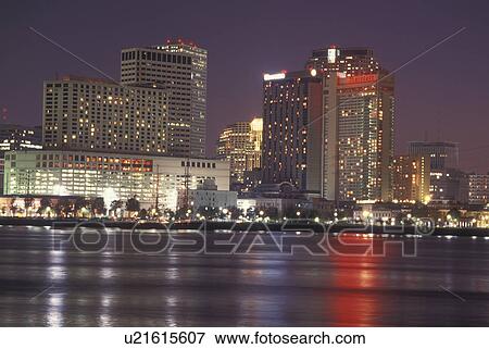 New Orleans, LA, Louisiana, Mississippi River, skyline, evening View Large Photo Image Stock Photo - New Orleans, LA, Louisiana, Mississippi River, skyline, evening. Fotosearch