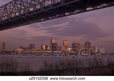 New Orleans, LA, Louisiana, Mississippi River, Greater New Orleans Bridge, skyline View Large Photo Image Stock Photo - New Orleans, LA, Louisiana, Mississippi River, Greater New Orleans Bridge, skyline. Fotosearch