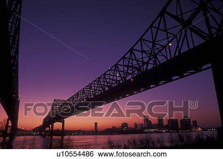 New Orleans, LA, Louisiana, Mississippi River, Greater New Orleans Bridge, evening, skyline View Large Photo Image Stock Photograph - New Orleans, LA, Louisiana, Mississippi River, Greater New Orleans Bridge, evening, skyline. Fotosearch