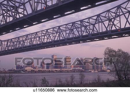 New Orleans, LA, Louisiana, Mississippi River, Greater New Orleans Bridge, skyline View Large Photo Image Stock Photograph - New Orleans, LA, Louisiana, Mississippi River, Greater New Orleans Bridge, skyline. Fotosearch