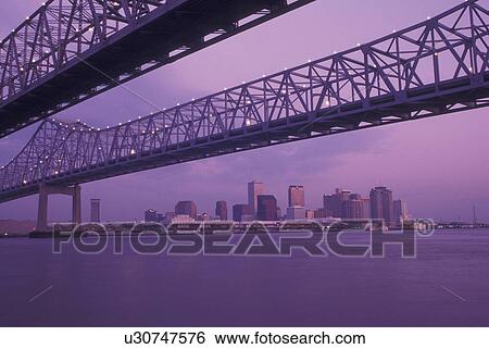 New Orleans, LA, Louisiana, Mississippi River, Greater New Orleans Bridge, skyline View Large Photo Image Stock Photograph - New Orleans, LA, Louisiana, Mississippi River, Greater New Orleans Bridge, skyline. Fotosearch