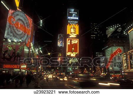 New York City, NY, New York, downtown, Broadway at Time Square, evening View Large Photo Image Stock Image - New York City, NY, New York, downtown, Broadway at Time Square, evening. Fotosearch