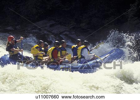 Stock Image -  Ocoee River, TN, Tennessee, Appalachian Mountains, White water rafting on the Ocoee River in Cherokee National Forest.. Fotosearch