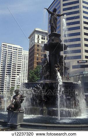 OH, Cincinnati, Ohio, Fountain Square, 1871 Tyler Davidson Fountain, downtown View Large Photo Image Stock Image - OH, Cincinnati, Ohio, Fountain Square, 1871 Tyler Davidson Fountain, downtown. Fotosearch
