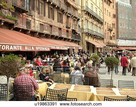 outdoor cafT, Italy, Tuscany, Siena, Toscana, Europe, Outdoor cafTs in Piazza del Campo in the city of Siena. View Large Photo Image Stock Image - outdoor cafT, Italy, Tuscany, Siena, Toscana, Europe, Outdoor cafTs in Piazza del Campo in the city of Siena.. Fotosearch