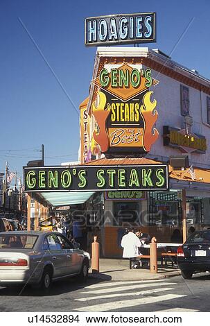 PA, South Philadelphia, Pennsylvania, Philadelphia, Geno's Steaks, Philly's cheese steaks, hoagies, restaurant View Large Photo Image Picture - PA, South Philadelphia, Pennsylvania, Philadelphia, Geno's Steaks, Philly's cheese steaks, hoagies, restaurant. Fotosearch