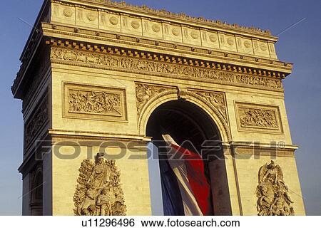 Paris, Ile de France, Arc de Triomphe, France, Europe, The French Flag hangs inside the Arc de Triomphe in Paris at Place Charles de Gaulle Etoile. View Large Photo Image Stock Photograph - Paris, Ile de France, Arc de Triomphe, France, Europe, The French Flag hangs inside the Arc de Triomphe in Paris at Place Charles de Gaulle Etoile.. Fotosearch