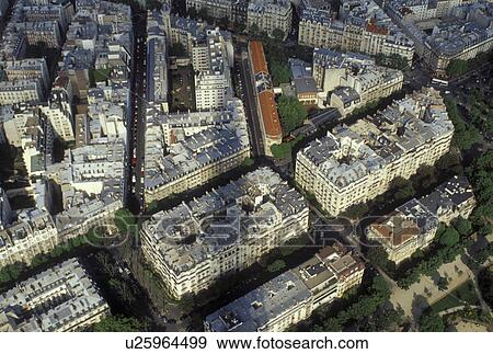 Paris, Ile de France, France, Europe, Aerial view of the city of Paris looking East from the Eiffel Tower. View Large Photo Image Stock Photo - Paris, Ile de France, France, Europe, Aerial view of the city of Paris looking East from the Eiffel Tower.. Fotosearch