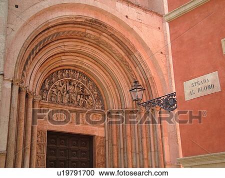 Parma, Emilia-Romagna, Italy, Europe, The ornate entrance to the pink marble Baptistry in the city of Parma. View Large Photo Image Stock Image - Parma, Emilia-Romagna, Italy, Europe, The ornate entrance to the pink marble Baptistry in the city of Parma.. Fotosearch