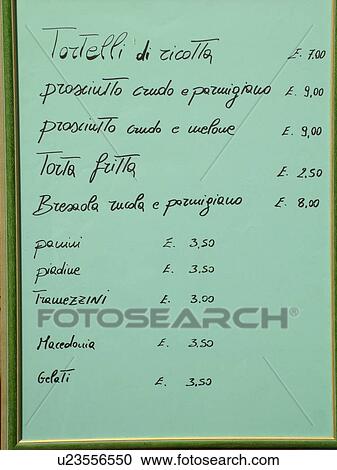 Parma, Emilia-Romagna, Italy, Europe, Menu for a restaurant in the city of Parma. View Large Photo Image Stock Image - Parma, Emilia-Romagna, Italy, Europe, Menu for a restaurant in the city of Parma.. Fotosearch