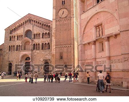 Parma, Emilia-Romagna, Italy, Europe, The pink marble Baptistry and Cathedral in the city of Parma. View Large Photo Image Stock Photo - Parma, Emilia-Romagna, Italy, Europe, The pink marble Baptistry and Cathedral in the city of Parma.. Fotosearch