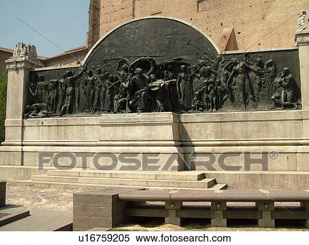 Stock Photography -  Parma, Emilia-Romagna, Italy, Europe, Monument outside the Palazzo della Pilotta in the city of Parma.. Fotosearch