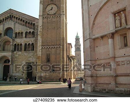 Parma, Emilia-Romagna, Italy, Europe, The pink marble Baptistry and Cathedral in the city of Parma. View Large Photo Image Stock Photography - Parma, Emilia-Romagna, Italy, Europe, The pink marble Baptistry and Cathedral in the city of Parma.. Fotosearch