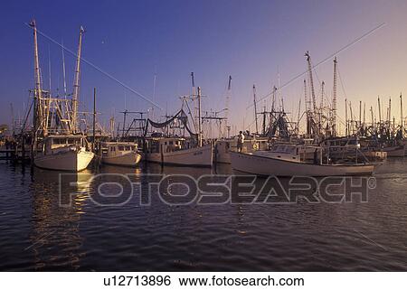 Stock Photograph -  Pass Christian, MS, Mississippi, Gulf of Mexico, shrimp boats. Fotosearch