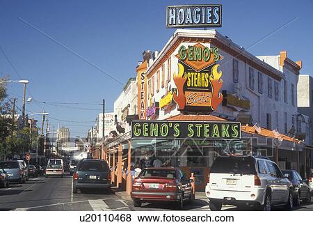 Philadelphia, PA, Pennsylvania, South Philadelphia, Geno's Steaks, Philly's cheese steaks, hoagies, restaurant View Large Photo Image Stock Photo - Philadelphia, PA, Pennsylvania, South Philadelphia, Geno's Steaks, Philly's cheese steaks, hoagies, restaurant. Fotosearch