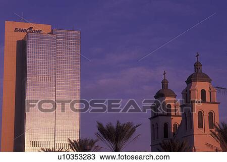 Stock Image -  Phoenix, AZ, Arizona, downtown, St. Mary's Basilica. Fotosearch