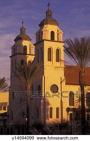 Stock Photo -  Phoenix, AZ, Arizona, downtown, St. Mary's Basilica. Fotosearch