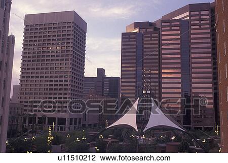 Stock Image -  Phoenix, AZ, Arizona, downtown, Patriots Square Park. Fotosearch