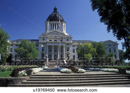 Stock Image -  Pierre, SD, South Dakota, State House, State Capitol, The South Dakota State Capitol Building in the capital city of Pierre.. Fotosearch