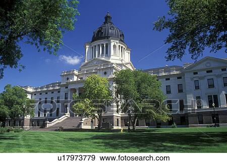 Stock Photo -  Pierre, SD, South Dakota, State House, State Capitol, The South Dakota State Capitol Building in the capital city of Pierre.. Fotosearch