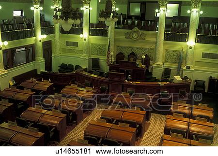 Stock Image -  Pierre, SD, South Dakota, State Capitol, State House, The Senate inside the South Dakota State Capitol Building. Fotosearch