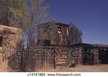 Stock Photography -  Pinos Altos, NM, New Mexico, Santa Rita Del Cobre Fort & Trading Post, renamed Fort Webster. Fotosearch
