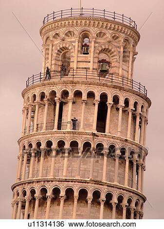 Stock Photograph -  Pisa, Tuscany, Italy, Toscana, Europe, Leaning Tower of Pisa (Torre Pendente) in Campo dei Miracoli (Field of Miracles) in the city of Pisa.. Fotosearch
