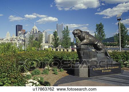 Pittsburgh, PA, Pennsylvania, skyline, University of Pittsburgh's mascot, panther statue View Large Photo Image Stock Image - Pittsburgh, PA, Pennsylvania, skyline, University of Pittsburgh's mascot, panther statue. Fotosearch