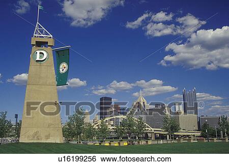 Stock Photograph -  Pittsburgh, PA, Pennsylvania, skyline from Heinz Field. Fotosearch