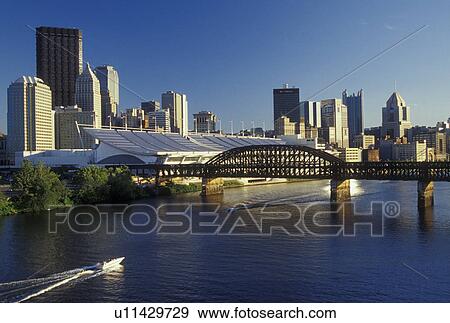 Pittsburgh, PA, Pennsylvania, Convention Center, downtown, skyline, Allegheny River View Large Photo Image Stock Photo - Pittsburgh, PA, Pennsylvania, Convention Center, downtown, skyline, Allegheny River. Fotosearch