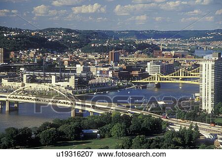 Pittsburgh, PA, Pennsylvania, downtown, aerial, Allegheny River View Large Photo Image Stock Photo - Pittsburgh, PA, Pennsylvania, downtown, aerial, Allegheny River. Fotosearch