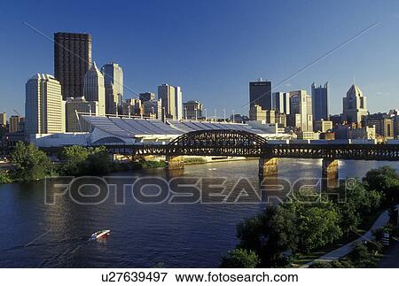 Pittsburgh, PA, Pennsylvania, Convention Center, downtown, skyline, Allegheny River View Large Photo Image Stock Photo - Pittsburgh, PA, Pennsylvania, Convention Center, downtown, skyline, Allegheny River. Fotosearch