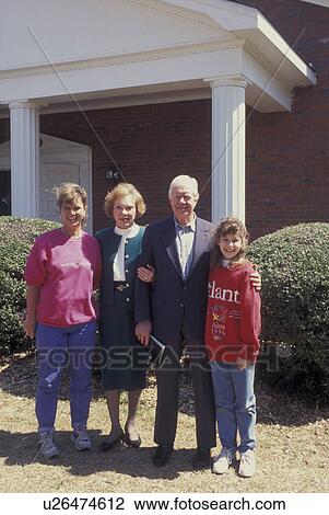 Plains, GA, Georgia, Baptist Church, Sunday, Former president Jimmy Carter and wife Rosalyn pose for a picture with a family outside the Maranatha Baptist Church on a Sunday morning. View Large Photo Image Stock Image - Plains, GA, Georgia, Baptist Church, Sunday, Former president Jimmy Carter and wife Rosalyn pose for a picture with a family outside the Maranatha Baptist Church on a Sunday morning.. Fotosearch