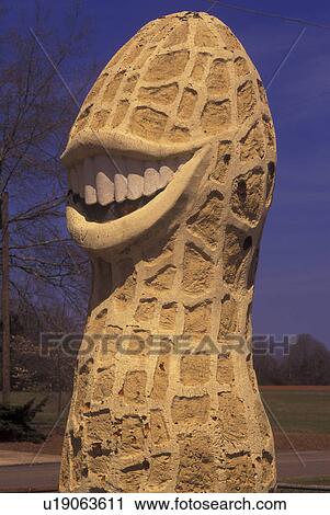 Plains, GA, Georgia, Smiling Peanut Statue, Large Smiling Peanut statue welcomes visitors to Plains, GA, hometown of former President Jimmy Carter View Large Photo Image Stock Image - Plains, GA, Georgia, Smiling Peanut Statue, Large Smiling Peanut statue welcomes visitors to Plains, GA, hometown of former President Jimmy Carter. Fotosearch