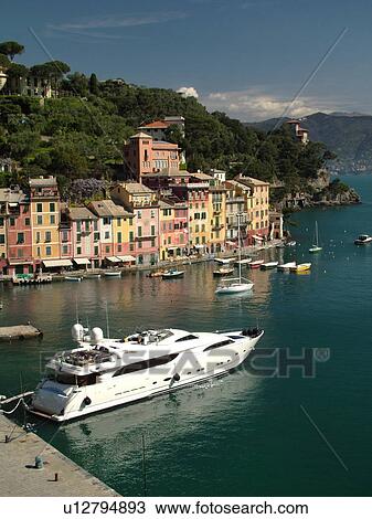 Portofino, Liguria, Italy, Riviera di Levante, Ligurian Riviera, Europe, Scenic view of the village of Portofino along the Ligurian Coast. View Large Photo Image Stock Image - Portofino, Liguria, Italy, Riviera di Levante, Ligurian Riviera, Europe, Scenic view of the village of Portofino along the Ligurian Coast.. Fotosearch