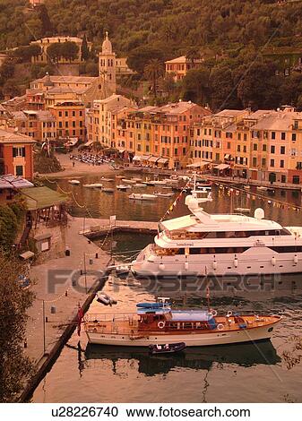 Portofino, Liguria, Italy, Riviera di Levante, Ligurian Riviera, Europe, Scenic view of the harbor and resort town of Portofino along the Ligurian Sea. View Large Photo Image Stock Image - Portofino, Liguria, Italy, Riviera di Levante, Ligurian Riviera, Europe, Scenic view of the harbor and resort town of Portofino along the Ligurian Sea.. Fotosearch