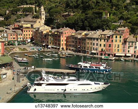 Portofino, Liguria, Italy, Riviera di Levante, Ligurian Riviera, Europe, Scenic view of the village of Portofino along the Ligurian Coast. View Large Photo Image Stock Photo - Portofino, Liguria, Italy, Riviera di Levante, Ligurian Riviera, Europe, Scenic view of the village of Portofino along the Ligurian Coast.. Fotosearch