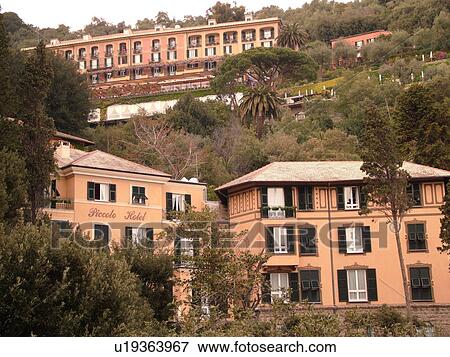 Portofino, Liguria, Italy, Riviera di Levante, Ligurian Riviera, Europe, Piccolo Hotel in the resort town of Portofino along the Ligurian Sea. View Large Photo Image Stock Photo - Portofino, Liguria, Italy, Riviera di Levante, Ligurian Riviera, Europe, Piccolo Hotel in the resort town of Portofino along the Ligurian Sea.. Fotosearch