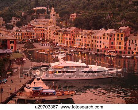 Portofino, Liguria, Italy, Riviera di Levante, Ligurian Riviera, Europe, Scenic view of the harbor and resort town of Portofino along the Ligurian Sea. View Large Photo Image Stock Photo - Portofino, Liguria, Italy, Riviera di Levante, Ligurian Riviera, Europe, Scenic view of the harbor and resort town of Portofino along the Ligurian Sea.. Fotosearch