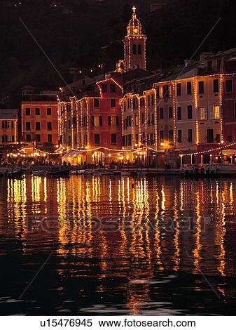 Portofino, Liguria, Italy, Riviera di Levante, Ligurian Riviera, Europe, Buildings illuminated at night along the waterfront of the resort town of Portofino on the Ligurian Sea. View Large Photo Image Stock Photography - Portofino, Liguria, Italy, Riviera di Levante, Ligurian Riviera, Europe, Buildings illuminated at night along the waterfront of the resort town of Portofino on the Ligurian Sea.. Fotosearch