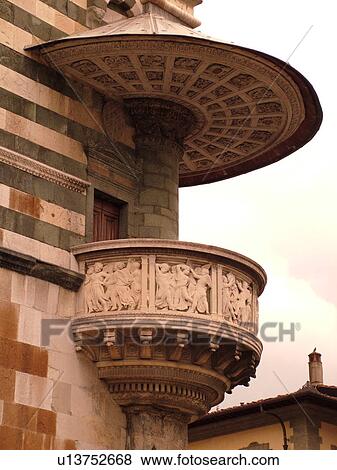 pulpit, Tuscany, Italy, Prato, Toscana, Europe, Pulpito della Sacra Cintola jutting out from the 12th century Cathedrale di Santo Stefano in the city of Prato. View Large Photo Image Stock Photo - pulpit, Tuscany, Italy, Prato, Toscana, Europe, Pulpito della Sacra Cintola jutting out from the 12th century Cathedrale di Santo Stefano in the city of Prato.. Fotosearch