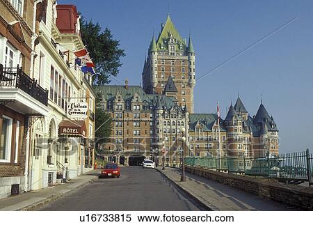 Stock Photography -  Quebec City, Canada, Quebec, Chateau Frontenac and Chateau de la Terrace in Vieux Quebec (Old Quebec).. Fotosearch